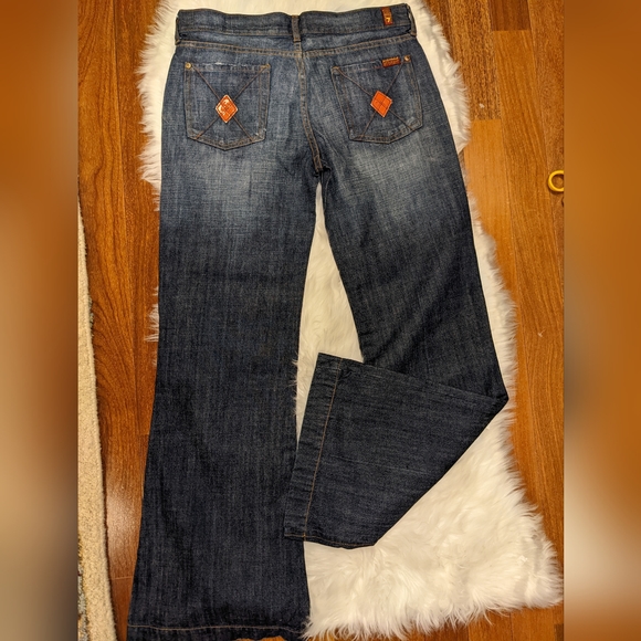 7 For All Mankind Jeans Women's 30 Blue Dojo Flare Stretch Denim Inseam 32 $168 - Picture 9 of 13
